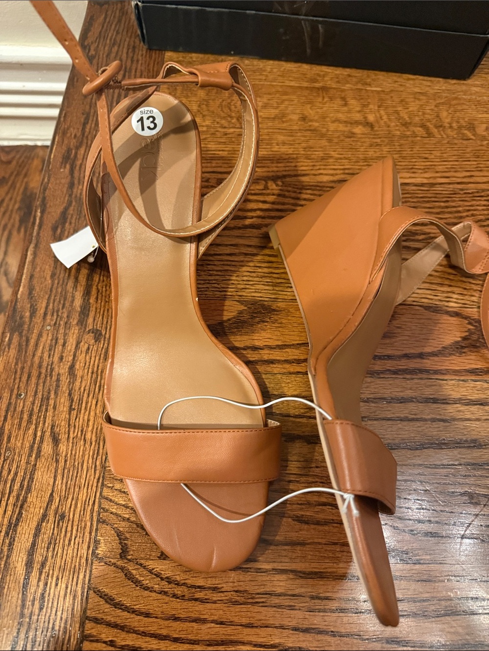 Nordstrom Rack Womens Tan Ankle-Strap Wedge Sandals - Size 13 nwt